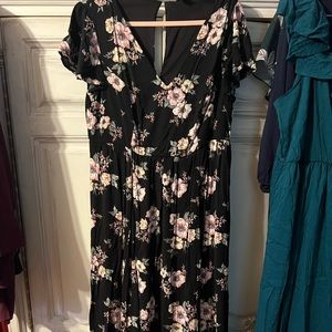 Torrid, size 1, floral maxi dress